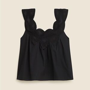 J. Crew Black Scalloped Tank Top